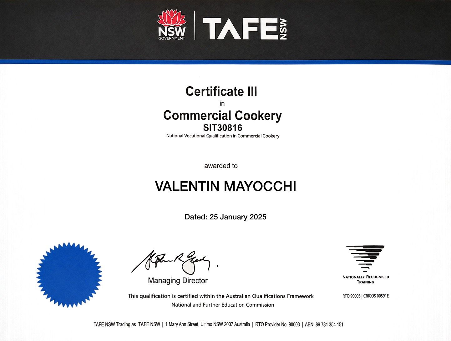 Certificate
